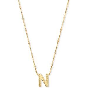 Letters N pendant necklace for women fashion jewelry 14k gold plated brass